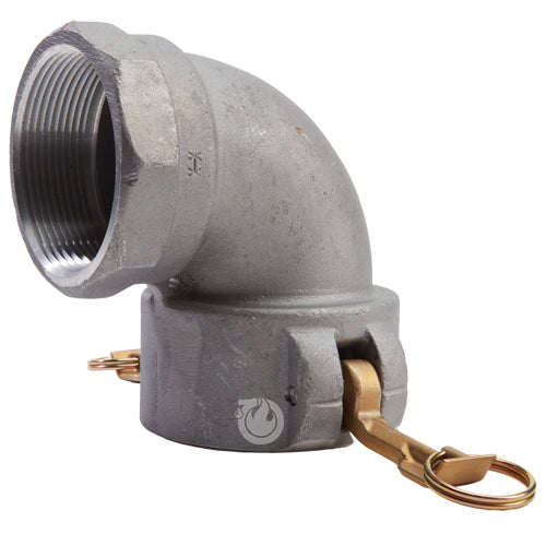 Aluminum 3" Female Camlock x 3" Female NPT 90 Degree Elbow (USA)