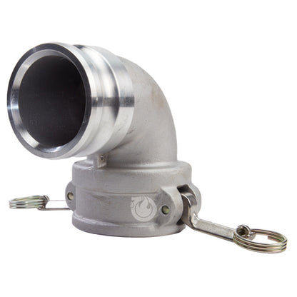 Aluminum 3" Female Camlock x 3" Male Camlock 90 Degree Elbow (USA)