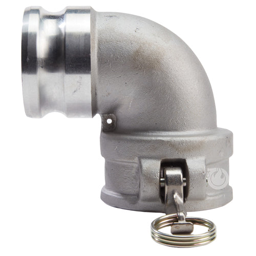 Aluminum 3" Female Camlock x 3" Male Camlock 90 Degree Elbow (USA)