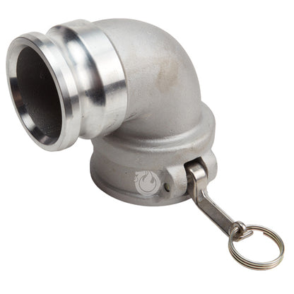 Aluminum 3" Female Camlock x 3" Male Camlock 90 Degree Elbow (USA)