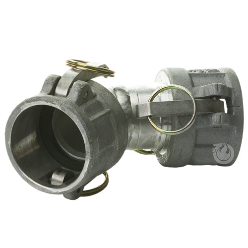 Aluminum 4" Female Camlock x 4" Female Camlock 45 Degree Elbow (USA)