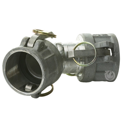 Aluminum 4" Female Camlock x 4" Female Camlock 45 Degree Elbow (USA)