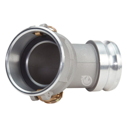 Aluminum 4" Male Camlock x 4" Female Camlock 45 Degree Elbow (USA)