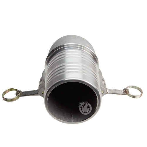 Aluminum 6" Female Camlock x Hose Shank 90 Degree Elbow (USA)