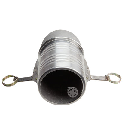 Aluminum 6" Female Camlock x Hose Shank 90 Degree Elbow (USA)