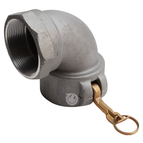 Aluminum 6" Female Camlock x 6" Female NPT 90 Degree Elbow (USA)