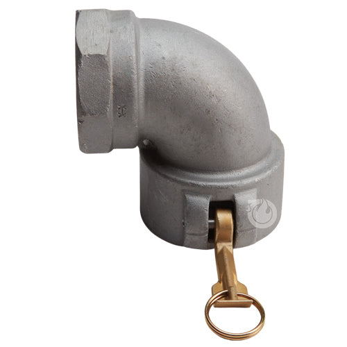 Aluminum 6" Female Camlock x 6" Female NPT 90 Degree Elbow (USA)