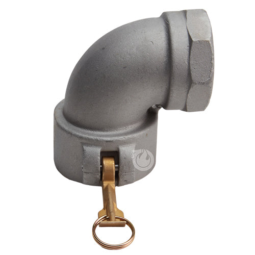 Aluminum 6" Female Camlock x 6" Female NPT 90 Degree Elbow (USA)