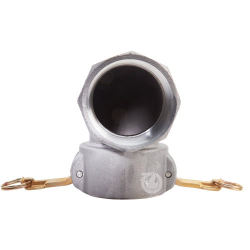 Aluminum 6" Female Camlock x 6" Female NPT 90 Degree Elbow (USA)