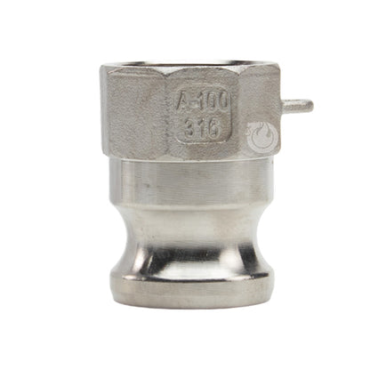 Stainless Steel 1" Male Camlock x 1" Female NPT (USA)