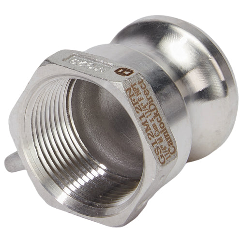 Stainless Steel 1 1/4" Male Camlock x 1 1/4" Female NPT