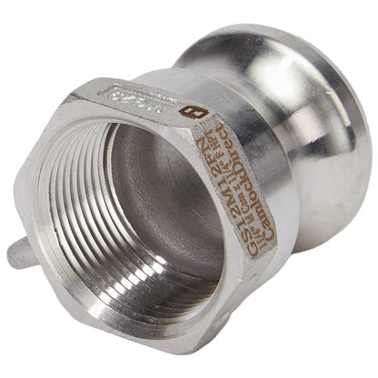 Stainless Steel 1 1/4" Male Camlock x 1 1/4" Female NPT