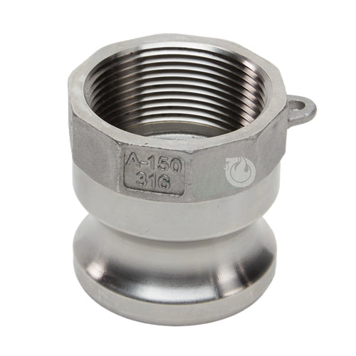 Stainless Steel 1 1/2" Male Camlock x 1 1/2" Female NPT (USA)