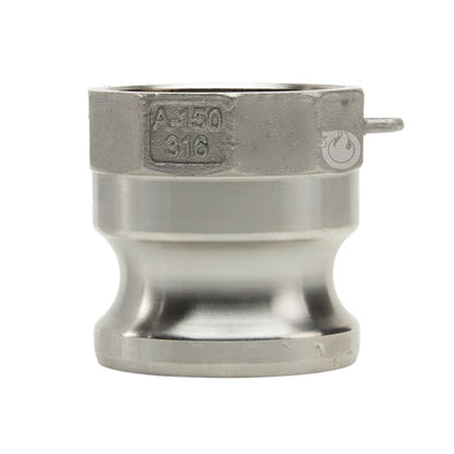 Stainless Steel 1 1/2" Male Camlock x 1 1/2" Female NPT (USA)