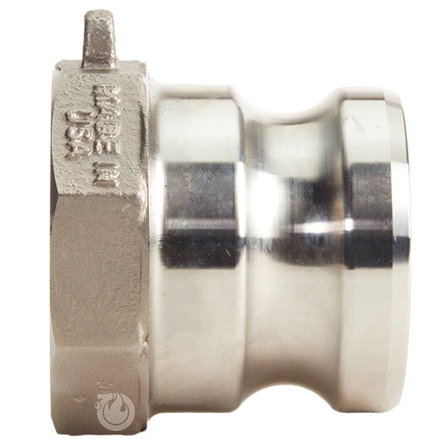 Stainless Steel 2" Male Camlock x 1 1/2" Female NPT (USA)