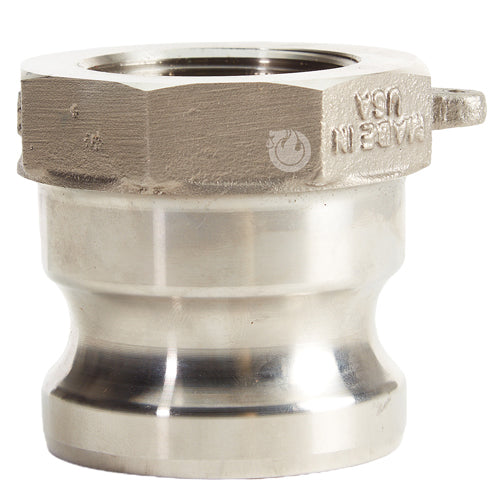 Stainless Steel 2" Male Camlock x 1 1/2" Female NPT (USA)