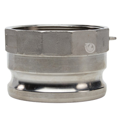 Stainless Steel 4" Male Camlock x 3" Female NPT (USA)