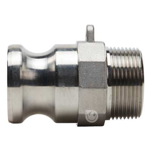 Stainless Steel 1 1/4" Camlock Male x 1 1/4" NPT Male