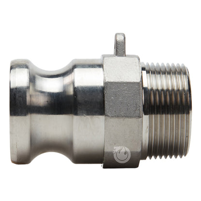 Stainless Steel 1 1/4" Camlock Male x 1 1/4" NPT Male