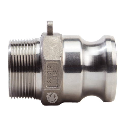 Stainless Steel 1 1/2" Camlock Male x 1 1/2" NPT Male (USA)