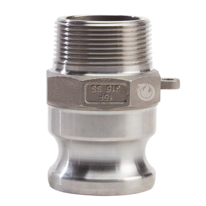 Stainless Steel 1 1/2" Camlock Male x 1 1/2" NPT Male (USA)