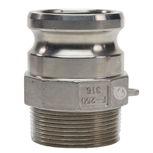 Stainless Steel 2 1/2" Camlock Male x 2 1/2" NPT Male (USA)