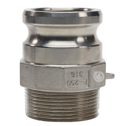 Stainless Steel 2 1/2" Camlock Male x 2 1/2" NPT Male (USA)
