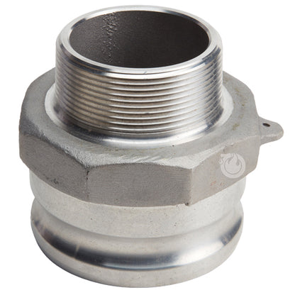 Stainless Steel 4" Camlock Male x 3" NPT Male (USA)