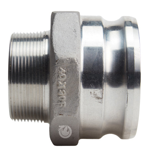 Stainless Steel 4" Camlock Male x 3" NPT Male (USA)