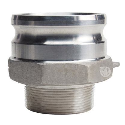Stainless Steel 4" Camlock Male x 3" NPT Male (USA)