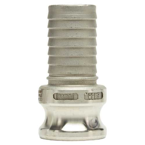 Stainless Steel 1 1/2" Male Camlock to Hose Shank