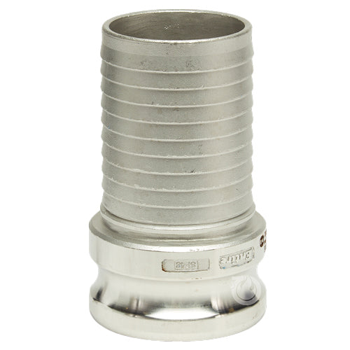 Stainless Steel 3" Camlock Male to Hose Shank