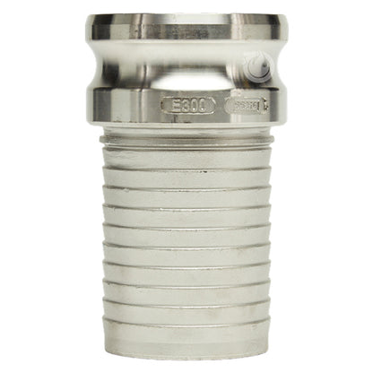 Stainless Steel 3" Camlock Male to Hose Shank