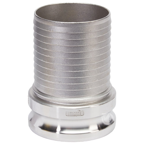 Stainless Steel 4" Camlock Male to Hose Shank