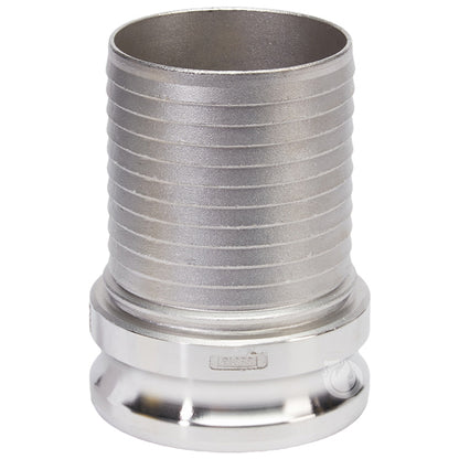 Stainless Steel 4" Camlock Male to Hose Shank
