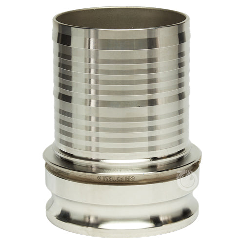 Stainless Steel 6" Camlock Male to Hose Shank