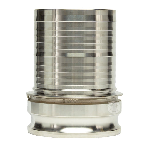 Stainless Steel 6" Camlock Male to Hose Shank