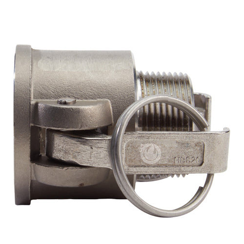 Stainless Steel 1 1/4" Female Camlock x 1 1/4" Male NPT (USA)