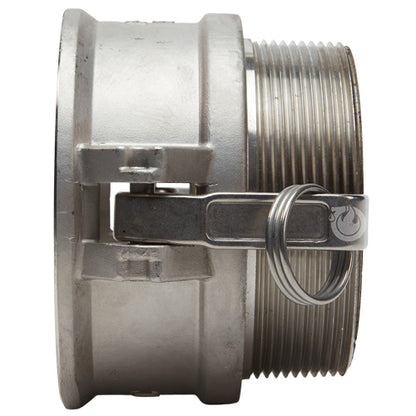 Stainless Steel 4" Female Camlock x 3" Male NPT (USA)