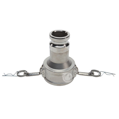 Stainless Steel 3" Female Camlock x 2" Male Camlock (USA)