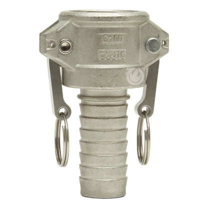 Stainless Steel 1" Female Camlock to Hose Shank