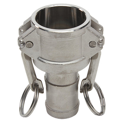 Stainless Steel 1 1/4" Female Camlock to Hose Shank