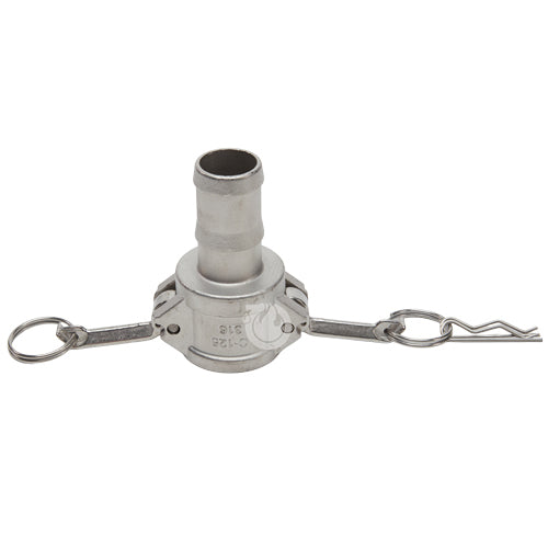 Stainless Steel 1 1/4" Female Camlock to Hose Shank