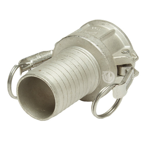 Stainless Steel 2" Female Camlock to Hose Shank