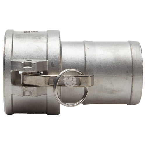 Stainless Steel 2 1/2" Female Camlock to Hose Shank