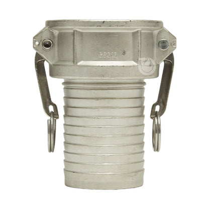 Stainless Steel 3" Female Camlock to Hose Shank