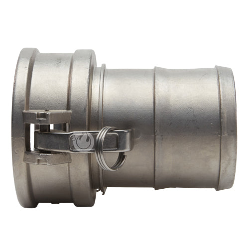 Stainless Steel 6" Female Camlock to Hose Shank (USA)