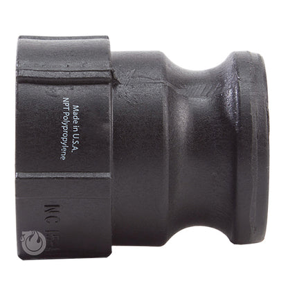 Plastic 1 1/2" Male Camlock x 1 1/2" Female NPT (USA)