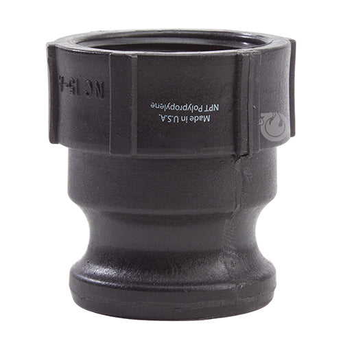 Plastic 1 1/2" Male Camlock x 1 1/2" Female NPT (USA)