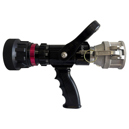 Aluminum 1 1/2" Female Camlock x 2" Female NPT with Heavy-Duty NPSH Fire Nozzle